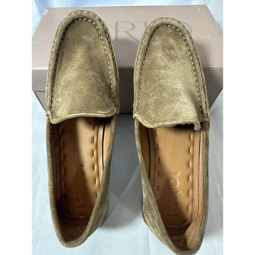 SARTO Franco Sarto Women's A. Gina Moc Toe Classic Loafer Tan Suede Sz 6M